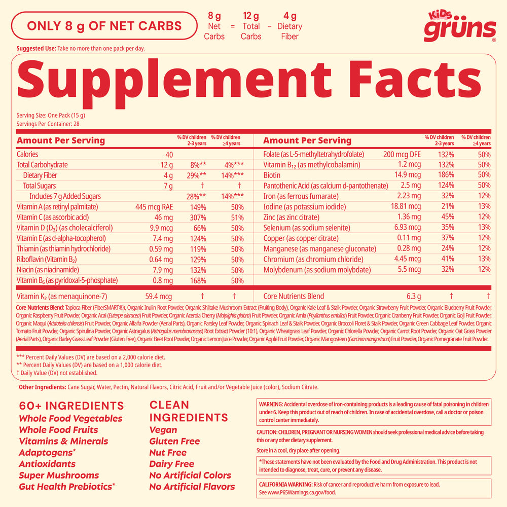 Grüns Kids Superfood Gummies